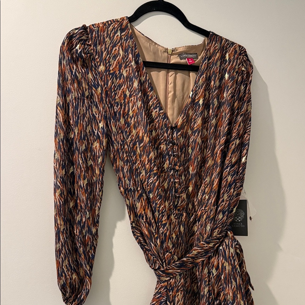 BRAND NEW VINCE CAMUTO Elegant Multicolor Patterned Dress WITH TAGS ATTACHED
